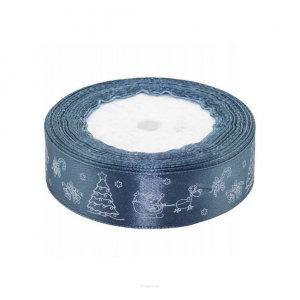 Wstążka satynowa Brewis Srebrna, 25mm x 22m
